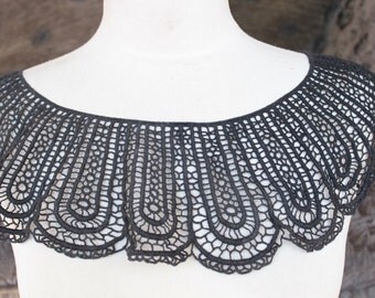 Cute pieces venice applique back and front black color 1 pieces listing