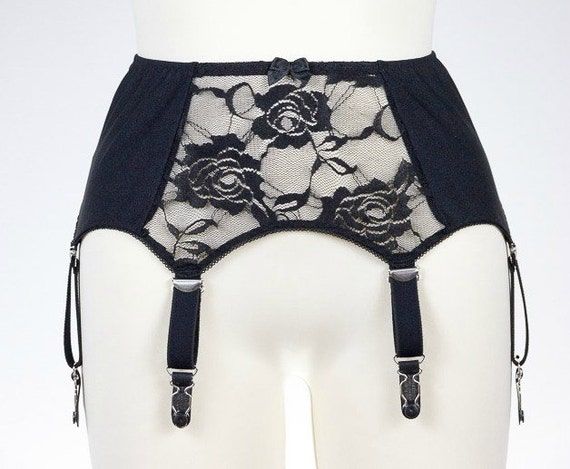 Black narrow suspender belt jewelry