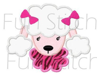 poodle applique machine embroidery design
