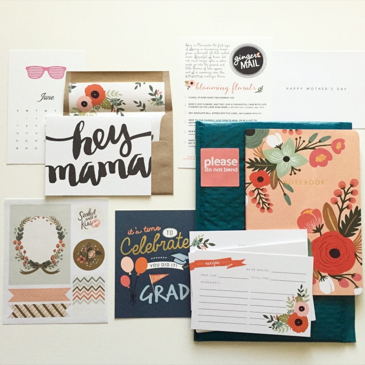 GINGER MAIL Subscription greeting cards by gingerpdesigns on Etsy