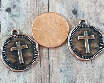 CROSS Coin Charm Copper Pewter (Two Pieces)