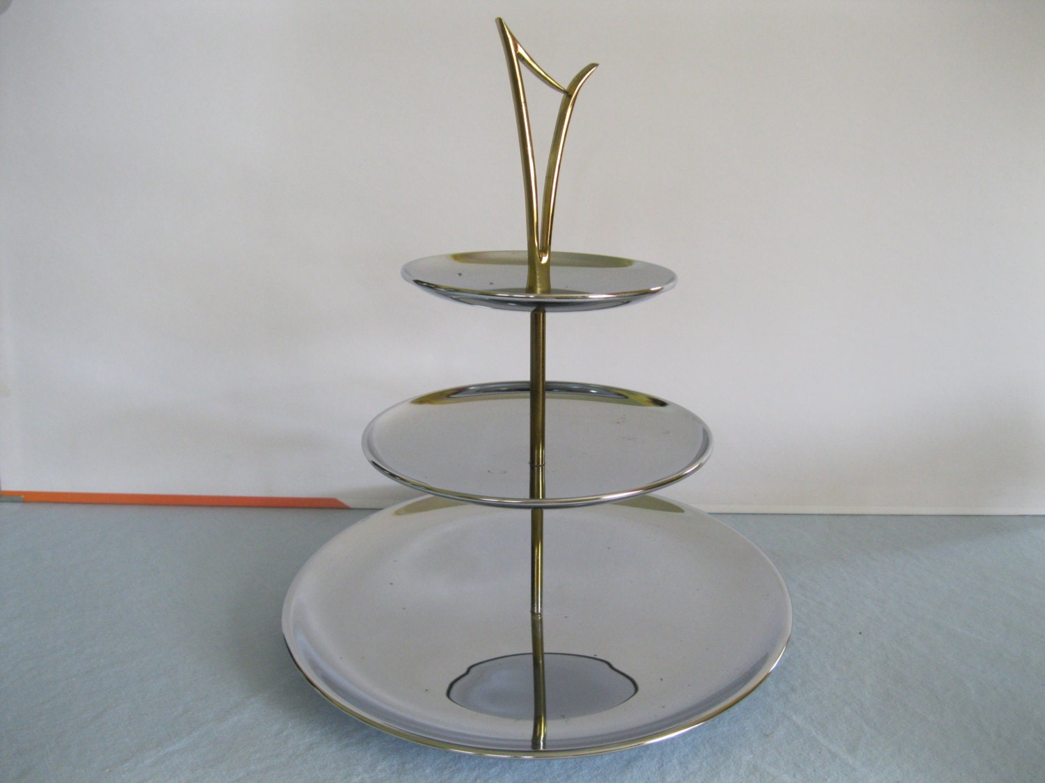 Three Tiered Serving Tray / Vintage Tid Bit Tray / Mid Century