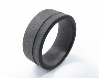 oxidized steel wedding rings