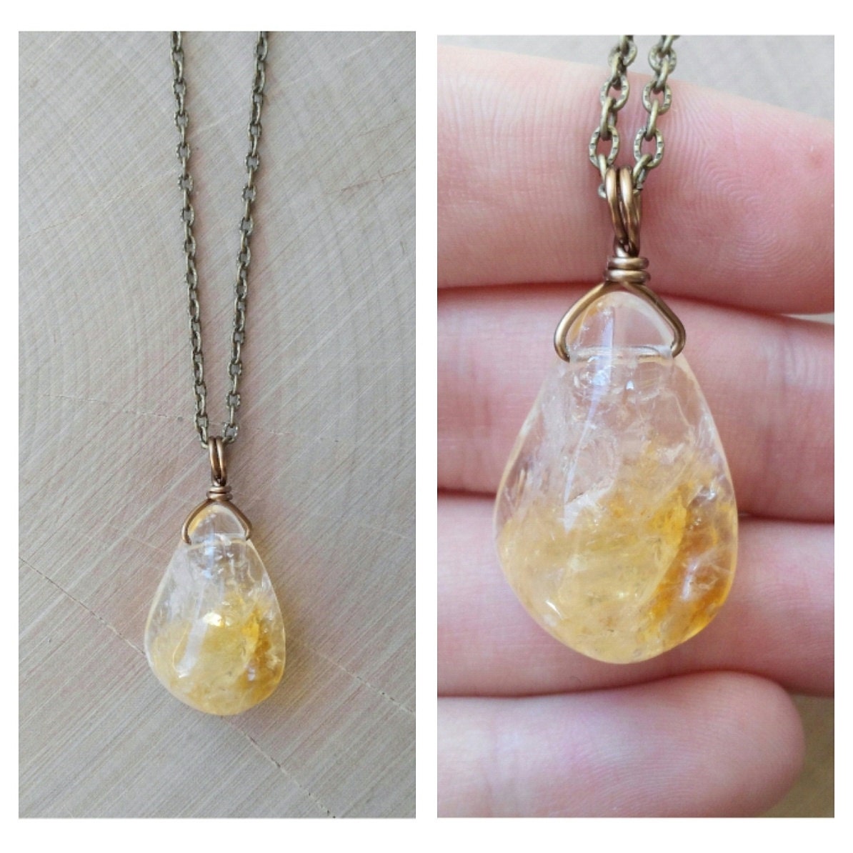 Citrine Necklace By Drunkenmermaid On Etsy