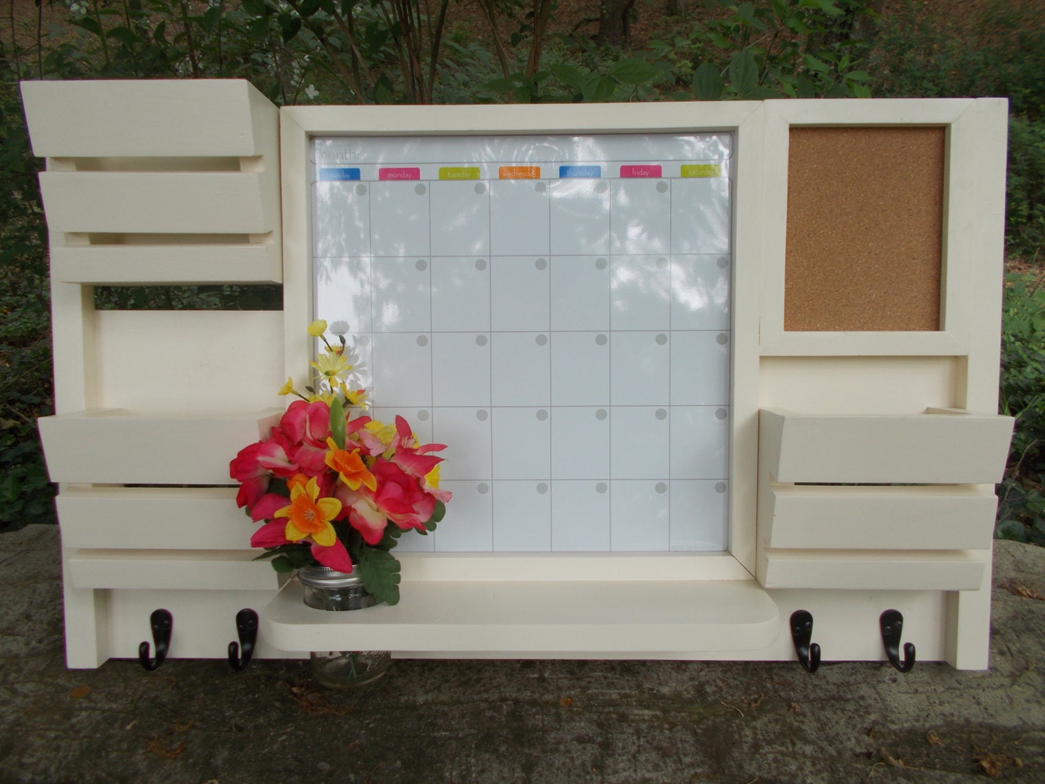 Dry Erase Calendar3 Slot Mail Organizer Message