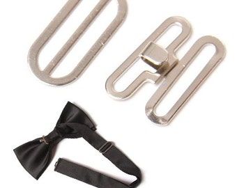 Silver Bow Tie Hardware 3 Piece Set - Nickel Finished