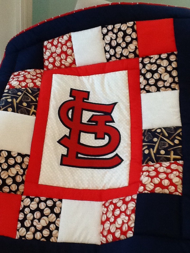 Baseball Baby Quilt patchwork sports quilt Custom Made