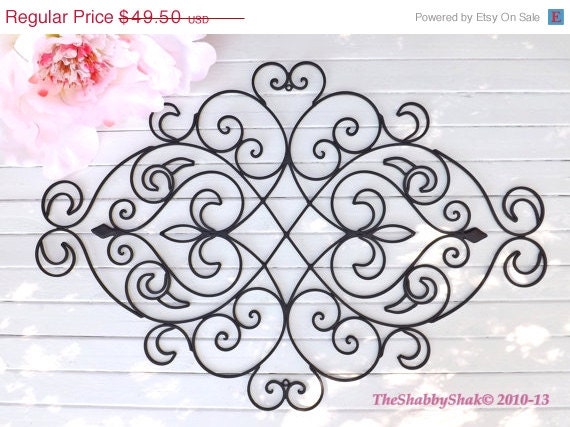 Wrought Iron Wall Decor / Black Wall Decor/ Fleur By Wrought Iron Wall Decor / Black Wall Decor/ Fleur By