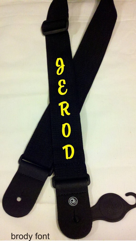 MONOGRAMMED CUSTOM Embroidered Nylon Guitar Strap with