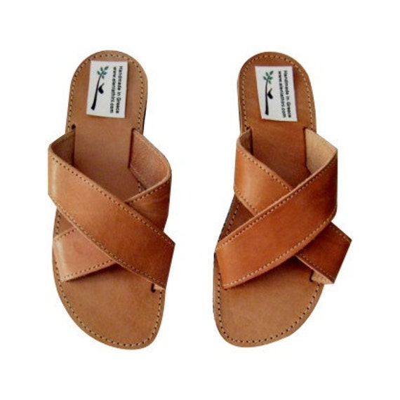 Items similar to Greek leather sandals, bohemian shoes/Flat sandals for men/Leather flip flops