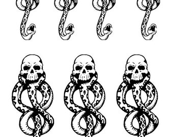 7x Dark Mark temporary tattoo cosplay convention Harry Potter