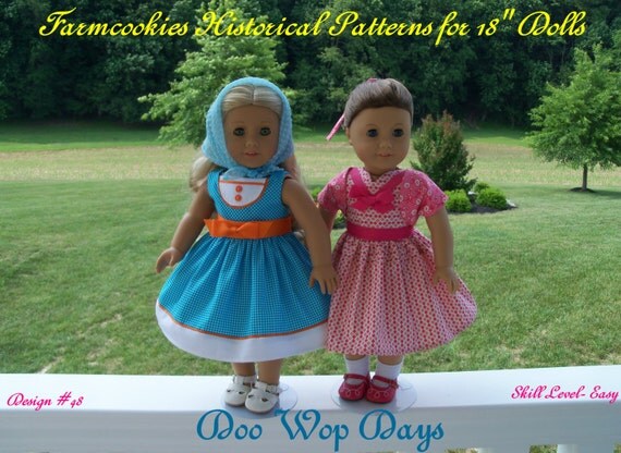 PDF Sewing Pattern / Doo Wop Days/ 1950's Pattern for American Girl Maryellen