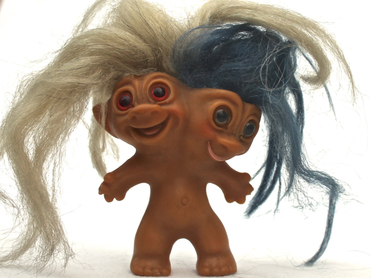 Rare 2 headed Troll Doll by UNEEDA 1965 Troll Dolls Dammit