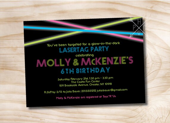 Laser Tag 6th, 7th 8th 9th 10th Birthday boy, girl, party invitation - DIY, printable file Il_570xn