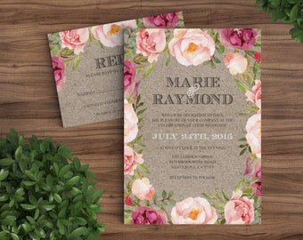 Wedding Invite Template Rustic Bohemian Boho Floral Wedding Invite Template Rustic Bohemian Boho Floral