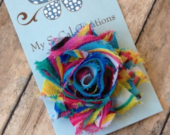 Petite Shabby Chic Flower Hair Clip-Itty Bitty Baby Snap Clip-Infant-Toddler-Fine Hair-No Slip
