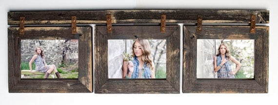 Barnwood Collage Frame 3 hole 4x6 Multi Opening Frame-Rustic ... - $53.99