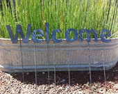 Items similar to Garden stake sign "Welcome" on Etsy