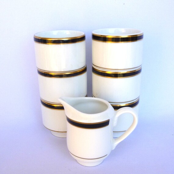 6/ VINTAGE cup /set Homer Laughlin vintage  espresso ESPRESSO Creamer/ of CUPS Bowls set Tea