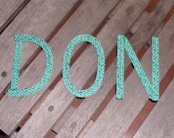 8 INCH Rope Letters Custom Upcycled Rope Nautical Decor Great For Nursery or Weddings