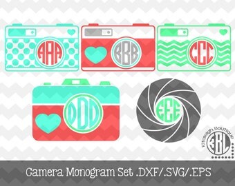 Camera Mongoram Set Files .DXF/.SVG/.EPS Files for use with your Silhouette Studio Software