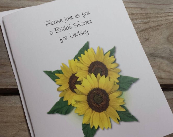 Beautiful Sunflower Trio Sunflowers Invitations Thank You Cards Note Cards for Birthday Bridal Shower Wedding Anniversary Party