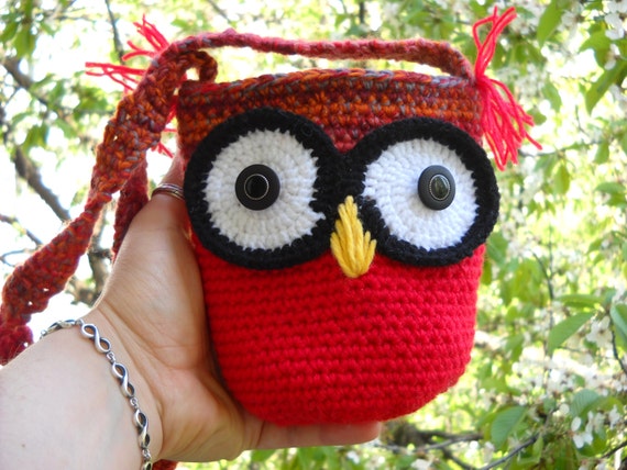 crochet owl bag,amigurumi owl,crochet owl, nursery gifts, handmade owl, Crochet girl Purse Handmade purse girl purse