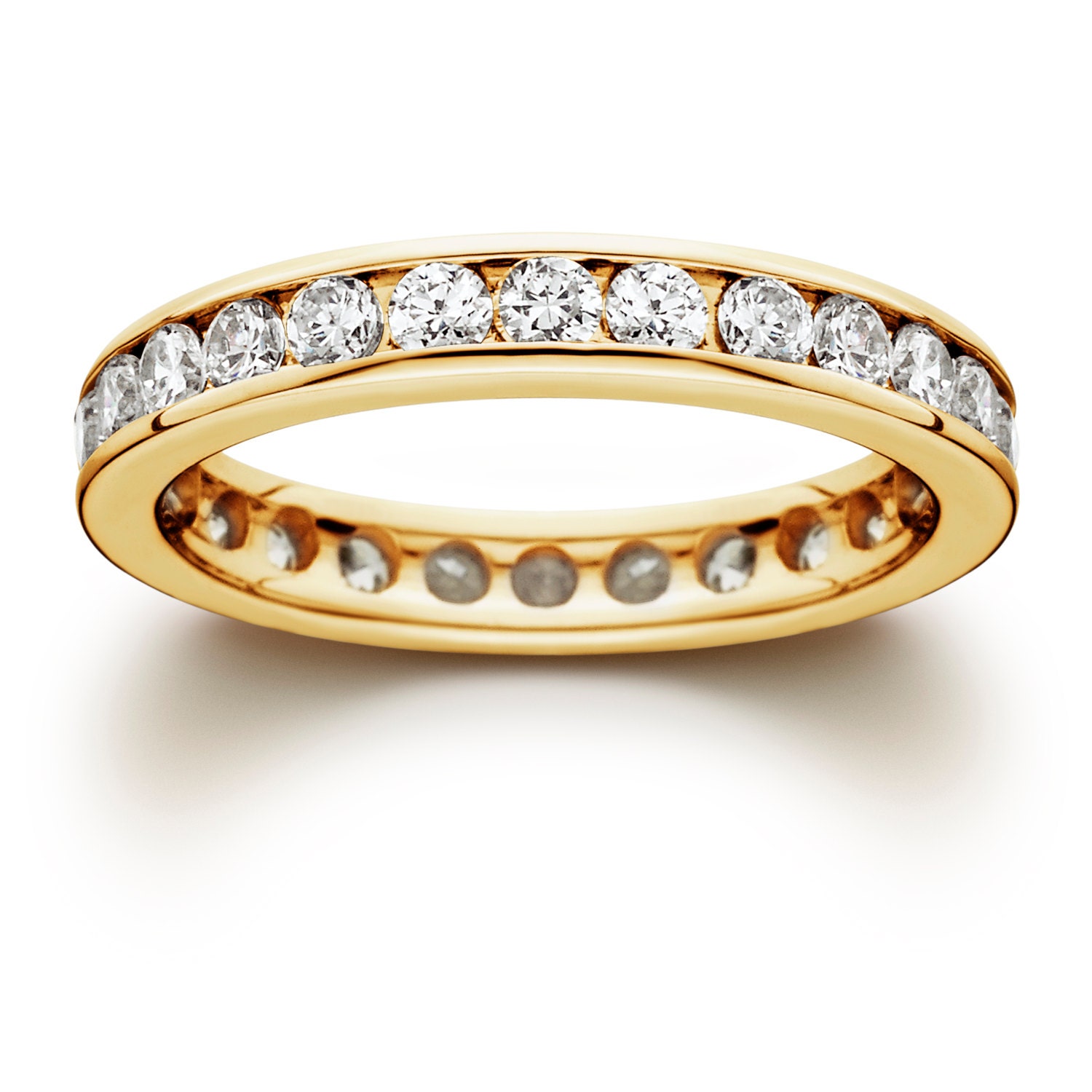 Gold Diamond Ring Gold Eternity Ring Yellow Gold Diamond