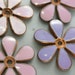 4 ENAMEL flowers . blank stampings pink . finding No.00842