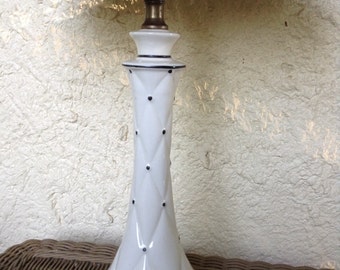 1950s A La Marilyn Lamp In Black and White Ceramic. Slender and Sweet.