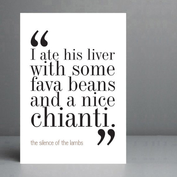 The Silence of the Lambs Movie Quote. Typography Print. 8x10