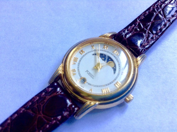FOSSIL Vintage Early Wrist Womens Watch MOONPHASE by Watchchas