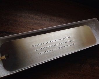 Personalized Bookmark, Handstamped Metal Bookmark for Readers, Unique Book Lover Bookworm Gift