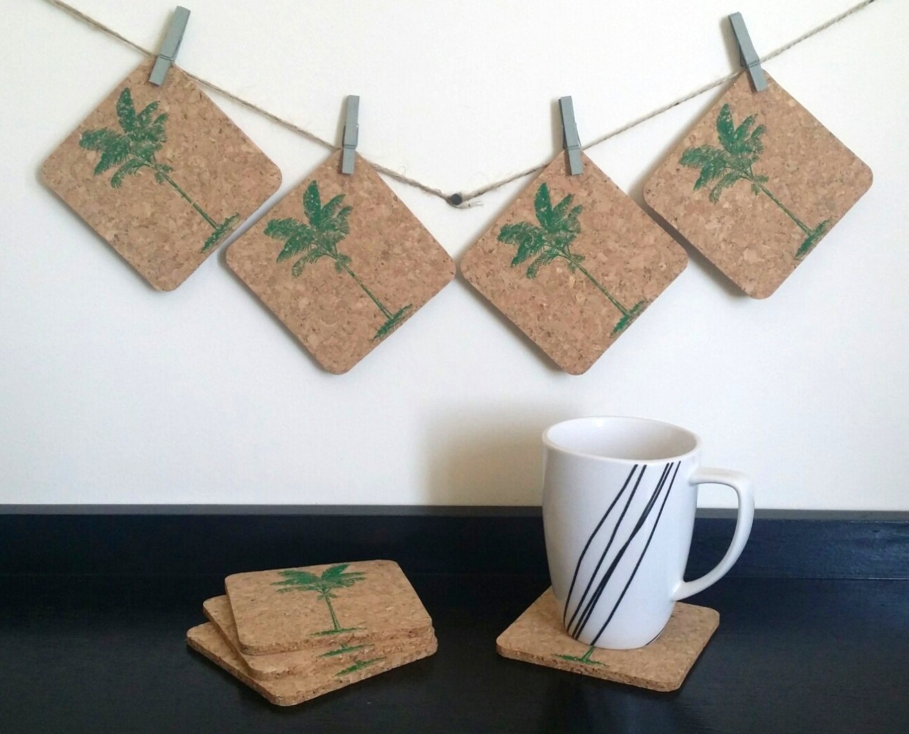 Palm Tree Coasters Tropical Coasters Cork Coasters