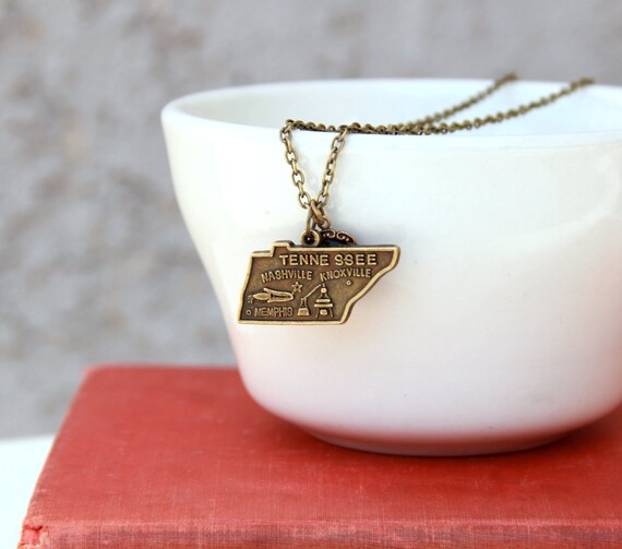 Items similar to Tennessee Necklace, State Necklace, Charm Necklace