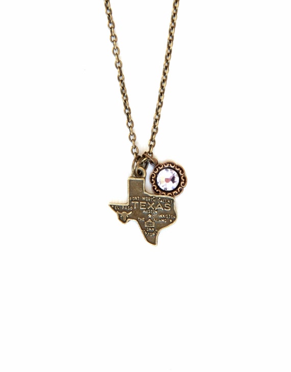 Texas Necklace Texas Jewelry State Necklace State by LovelyFleur