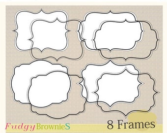ON SALE Digital frame, Line Frames clipart, digital scrapbooking frames.A-06, Instant download