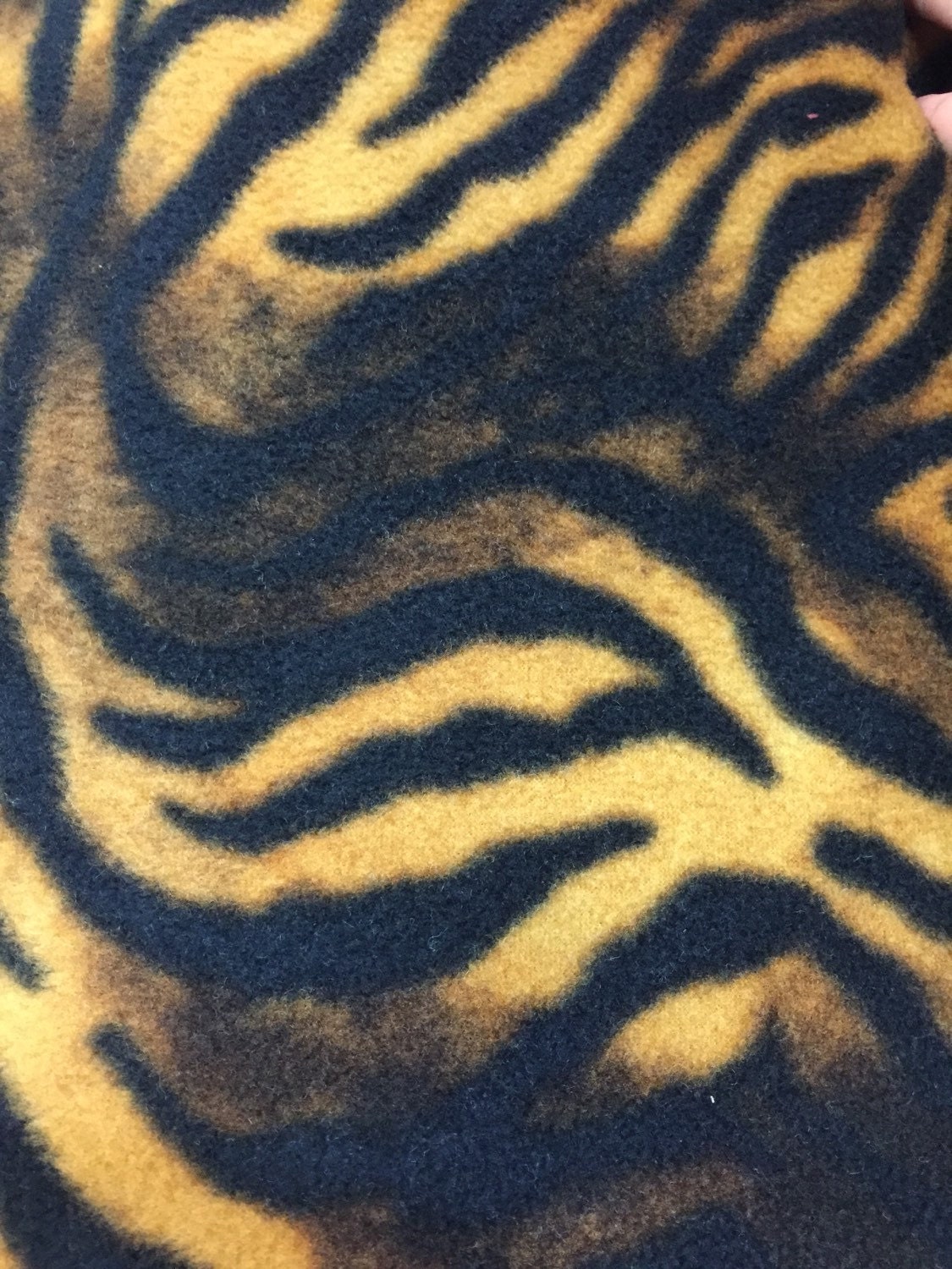 Tiger Animal Print Fleece Fabric by David Textiles by the yard from