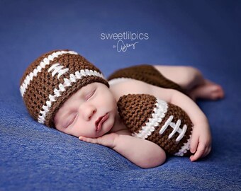 Newborn Boy Football Beanie and Ball -Ready to Ship
