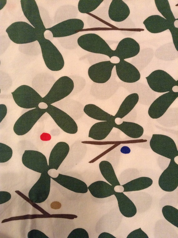 White & Green Floral IKEA Fabric by thejumbledbookcase on Etsy