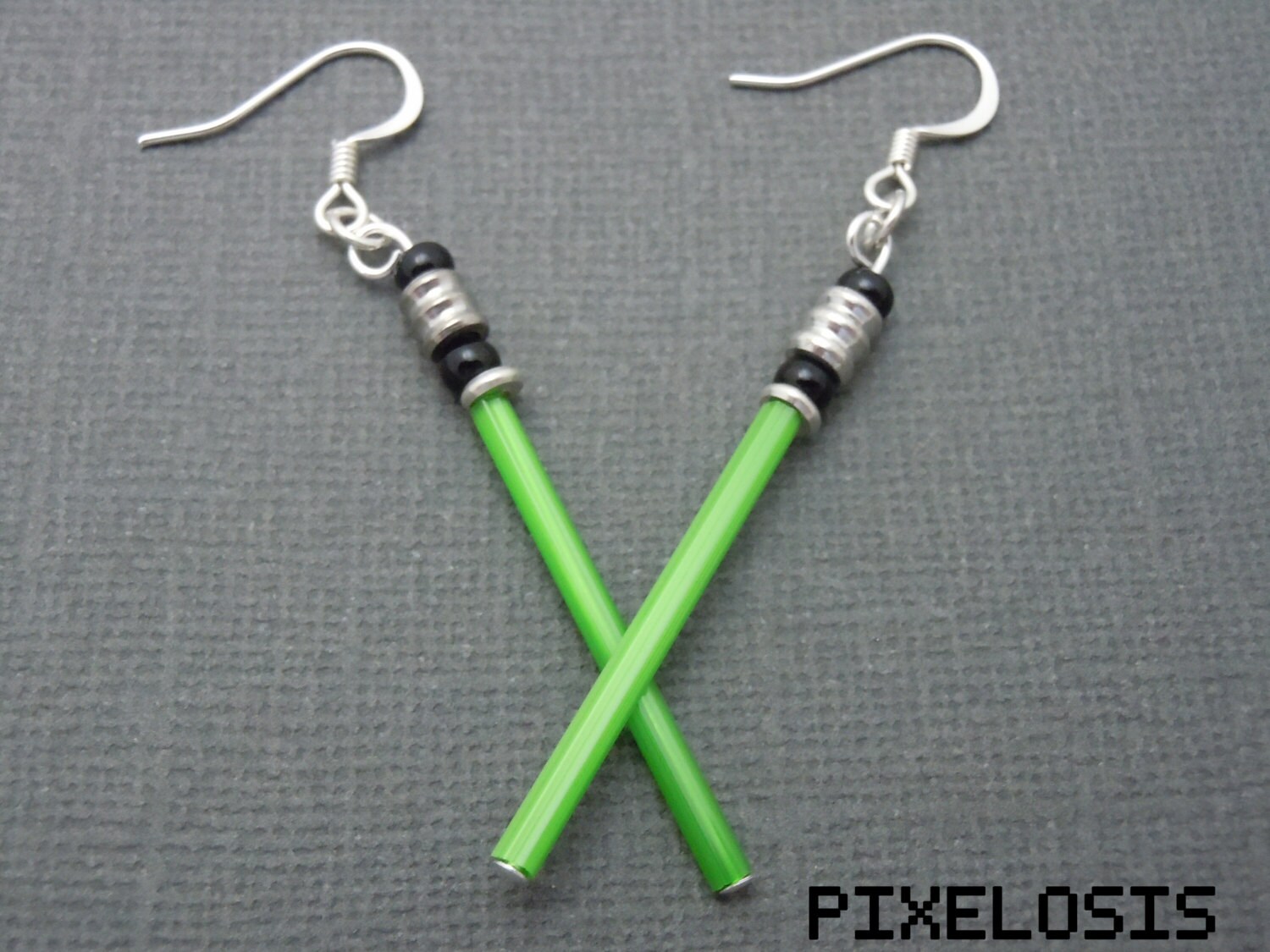 Glowy Green Lightsaber Earrings Star Wars Jewelry Luke