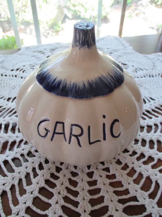 Vintage Glazed Ceramic Garlic Keeper by aprilleialoha on Etsy