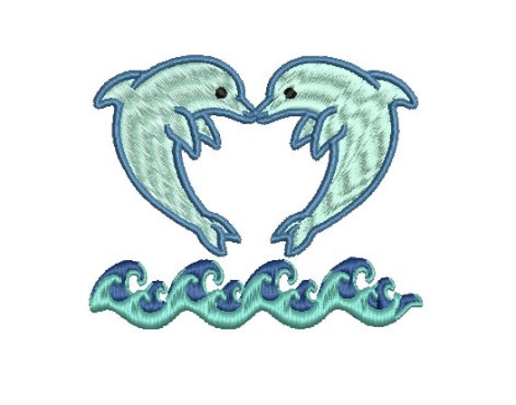 Dolphin embroidery design 556 instant download