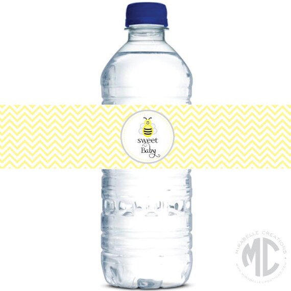 Customizable Water Bottle Labels / Napkin Rings -- Sweet Bee Collection -- Mirabelle Creations Il_570xn