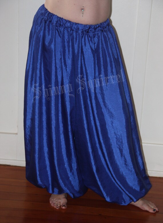 Electric blue harem pants that feel like silk