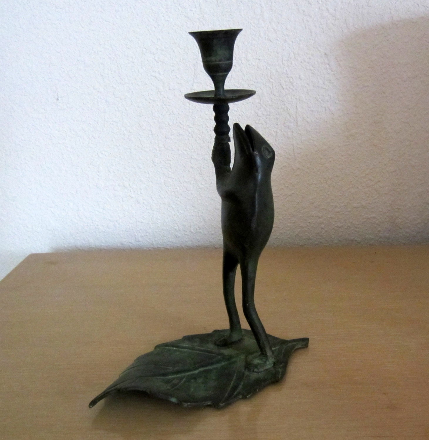 Frog Candle Holder Candleholder Candle Stick Cast Metal