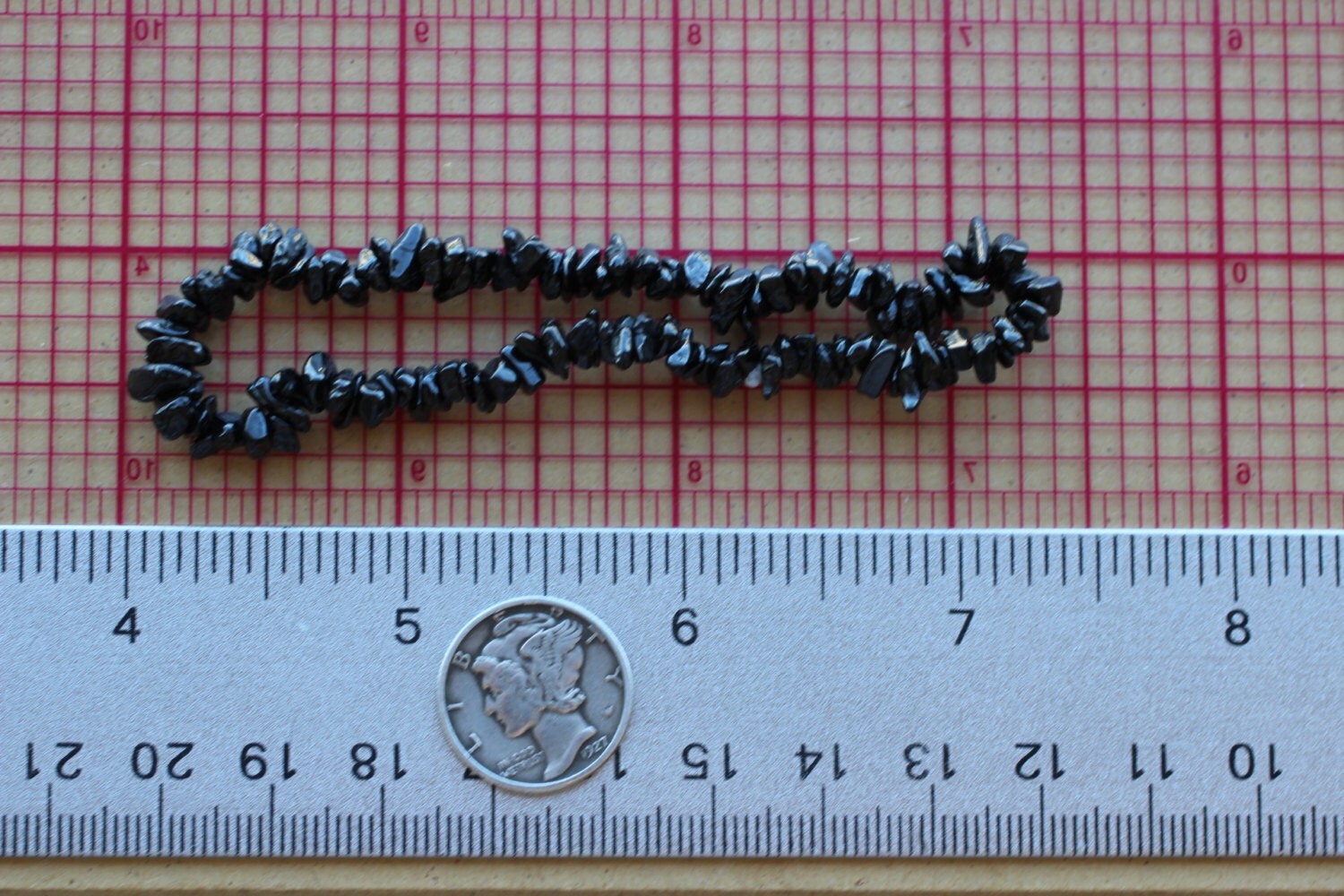 Black Tourmaline Stretchy String Chip Bracelet B33 by ilovelotus