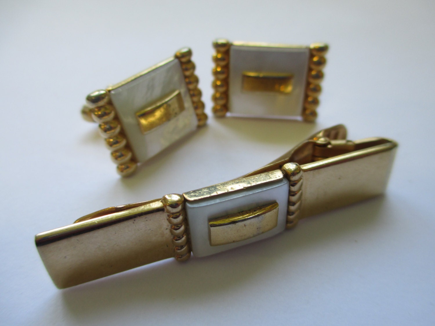 Vintage signed Anson cufflinks gold tone with