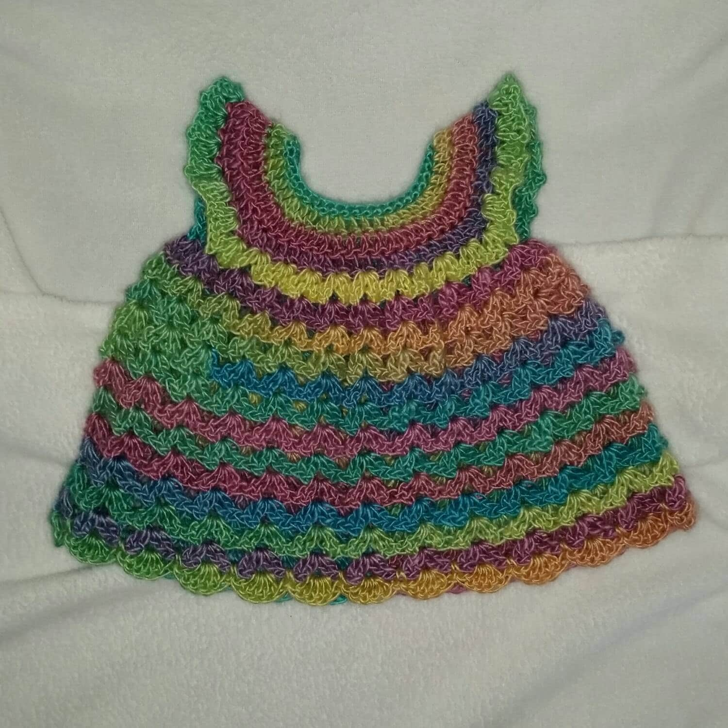 Crocheted Baby Dress 0-3 months by AKayCrochetCreations on Etsy