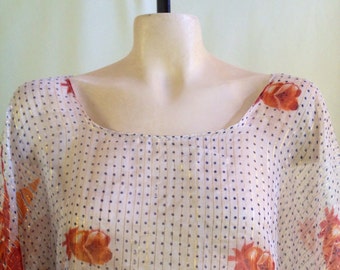 75% OFF Recycled Sari Top/Swim Cover Up